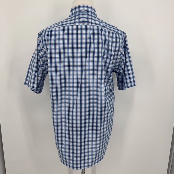 Duluth Trading Co Men's Shirt M Tall Blue Plaid Button-Down 100% Cotton Classic - Picture 3 of 5